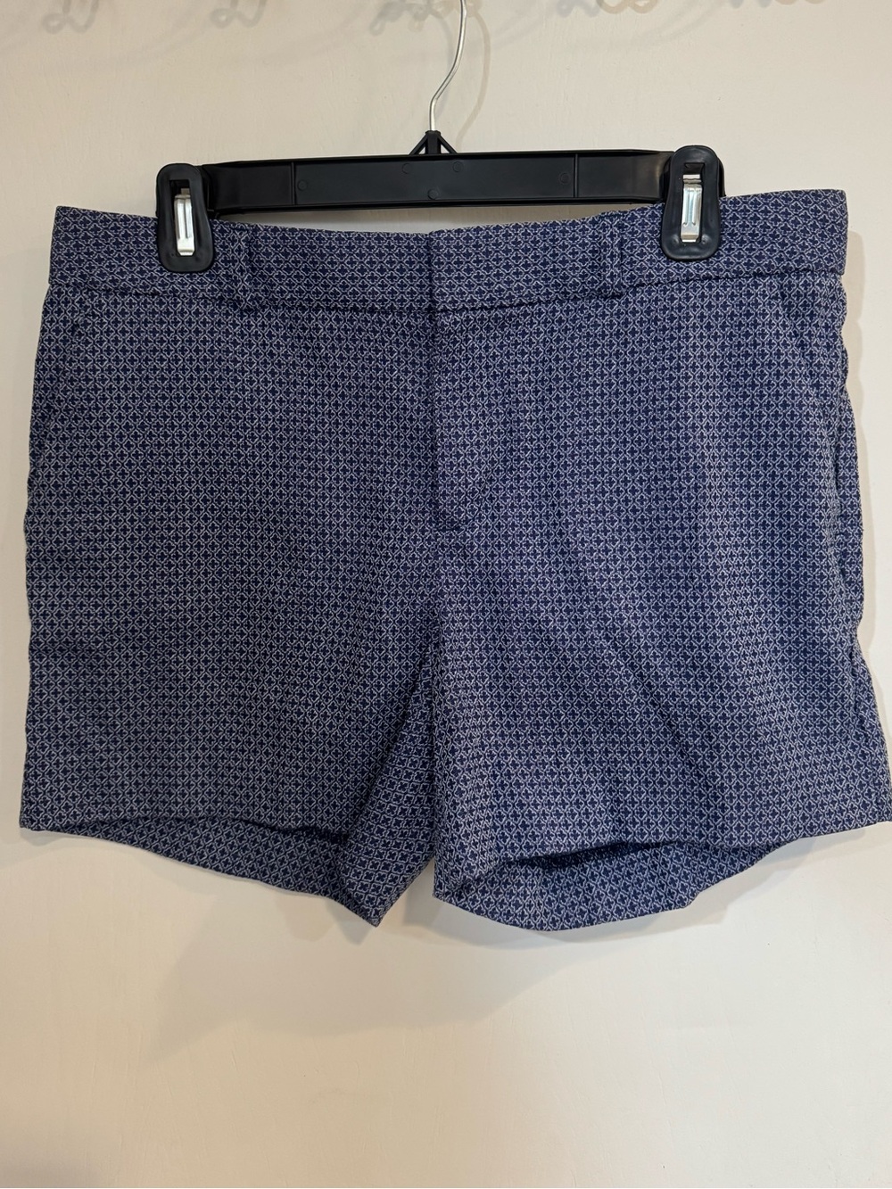 Banana Republic Navy Micro-Pattern Tailored Shorts